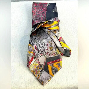 Regency Silk Tie vintage Italian print vases and somewhat abstract